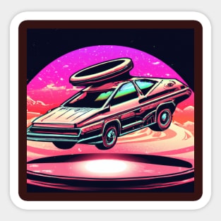 Retro Futuristic Car Sticker